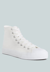 Carew Solid Canvas High Top Sneakers from London Rag International