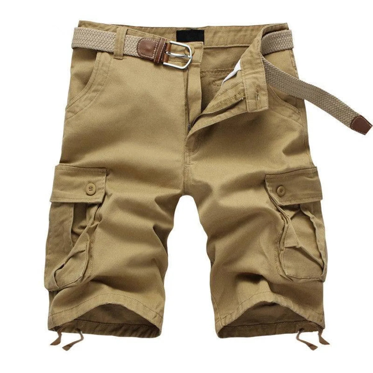 Patterned Button Cotton Cargo Trousers Shorts Strap from Kawaii Stop
