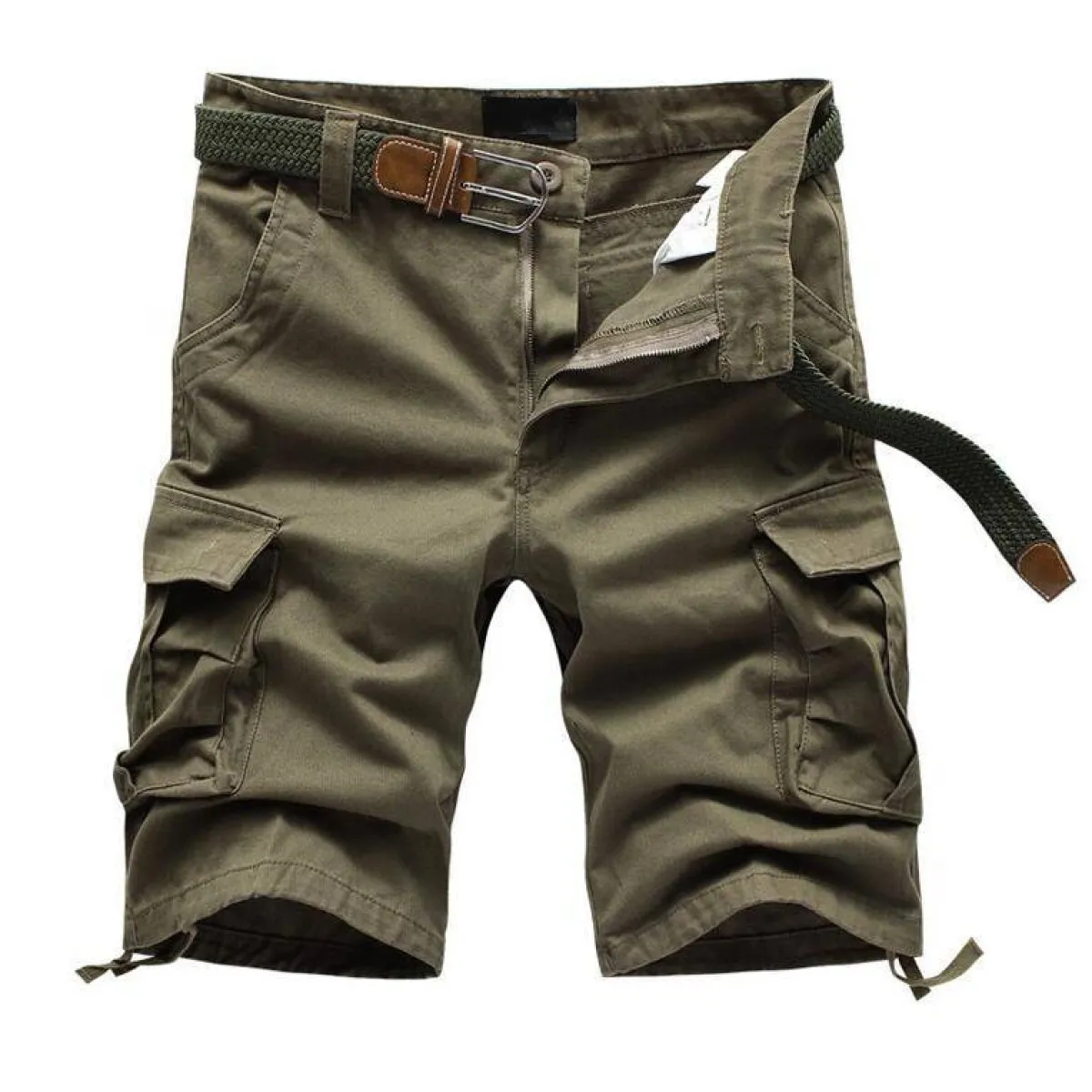 Patterned Button Cotton Cargo Trousers Shorts Strap from Kawaii Stop