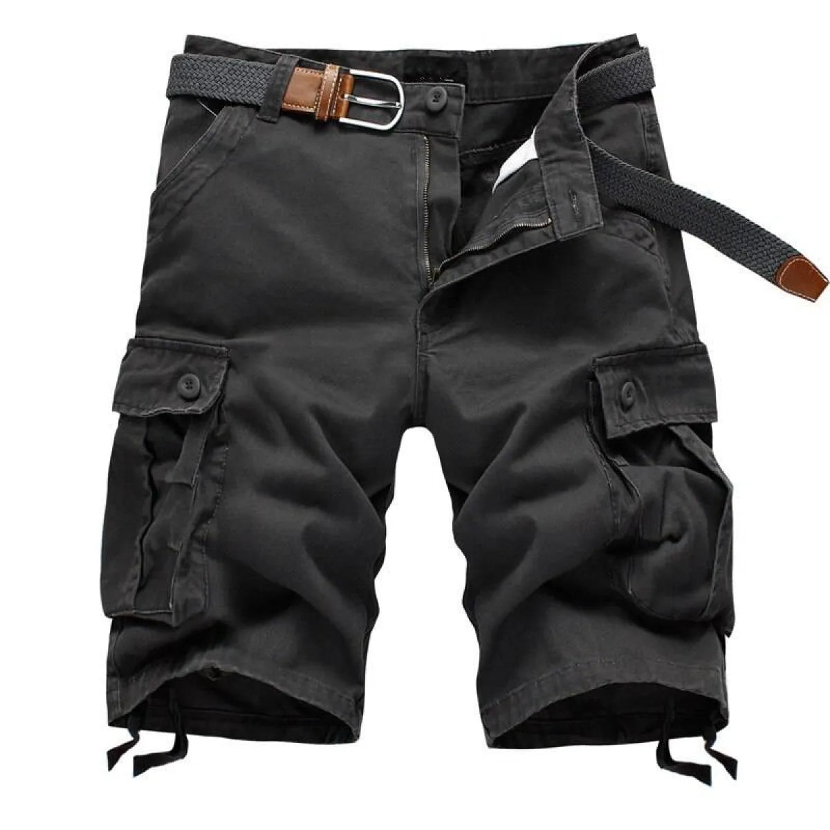 Patterned Button Cotton Cargo Trousers Shorts Strap from Kawaii Stop