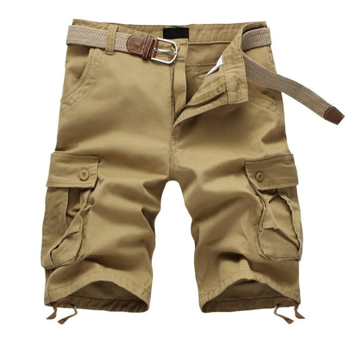 Patterned Button Cotton Cargo Trousers Shorts Strap from Kawaii Stop