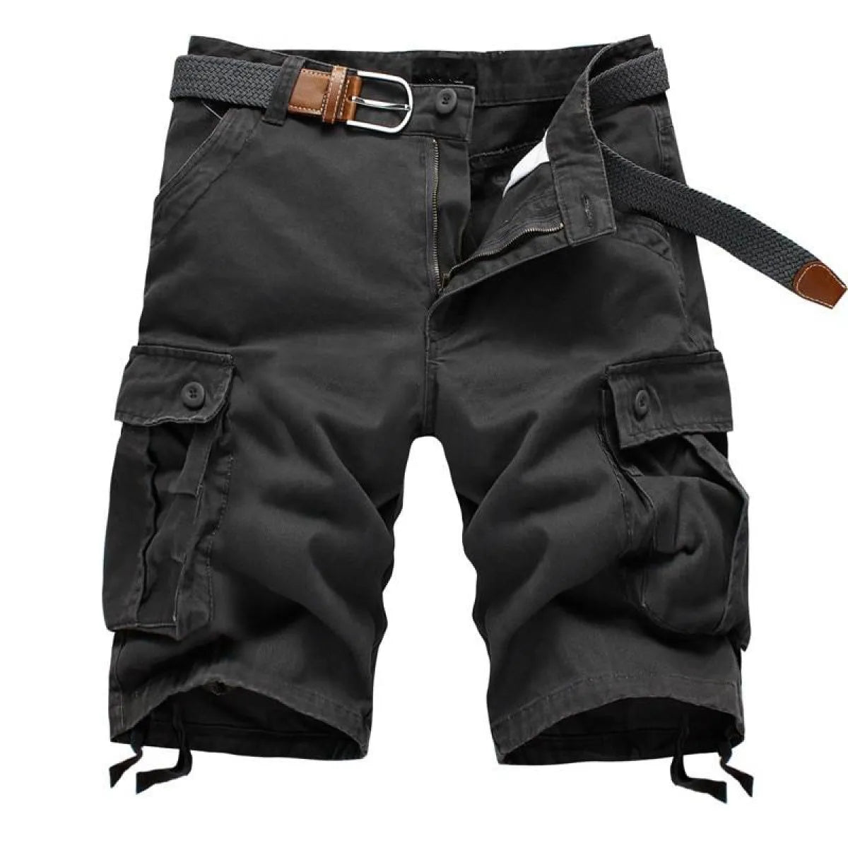 Patterned Button Cotton Cargo Trousers Shorts Strap from Kawaii Stop