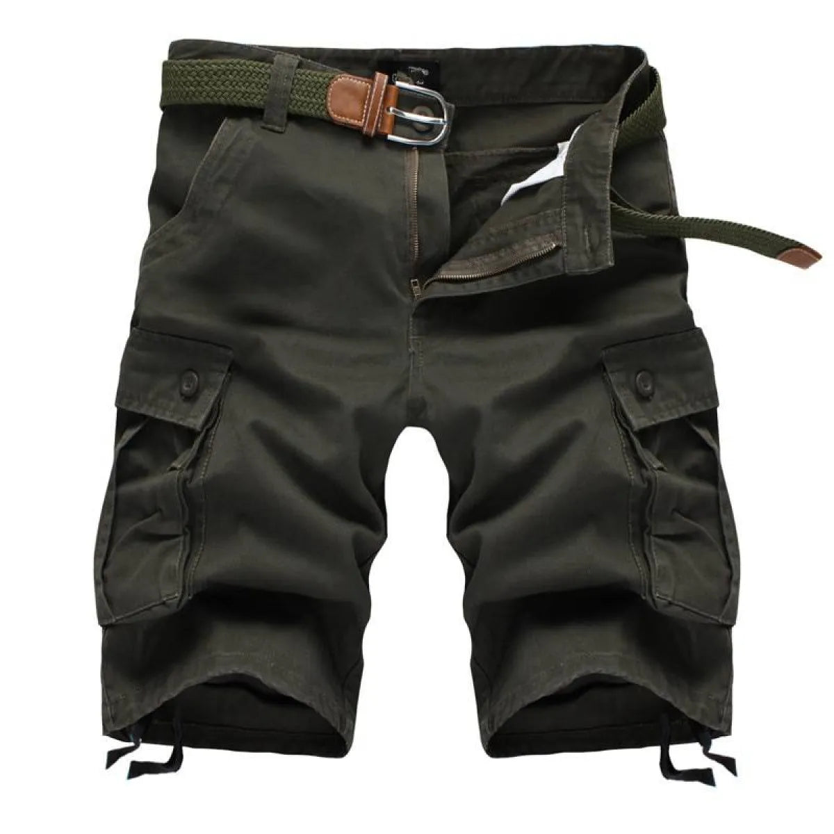 Patterned Button Cotton Cargo Trousers Shorts Strap from Kawaii Stop