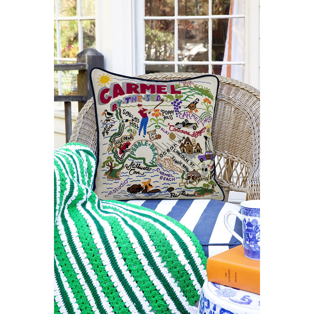 Carmel Hand-Embroidered Pillow from Quirks!