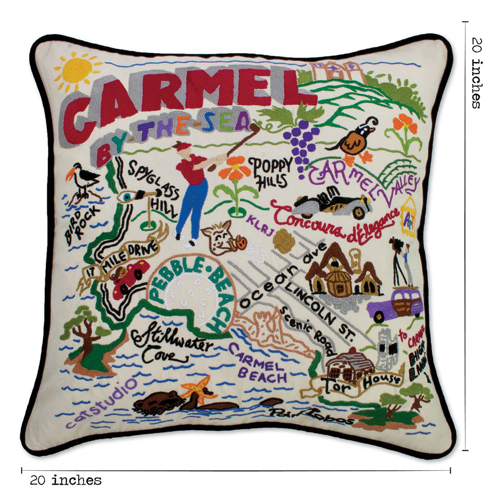 Carmel Hand-Embroidered Pillow from Quirks!
