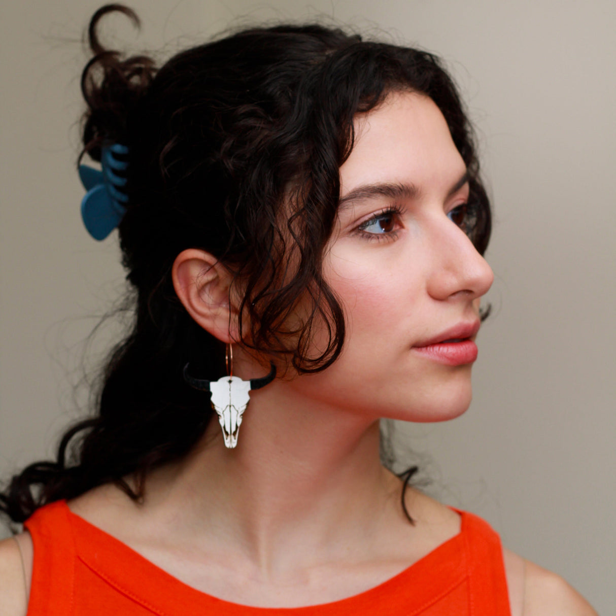 Bison Skull Hoops from LE CHIC MIAMI