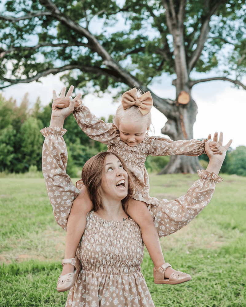 Caroline Long Sleeve Square Neck Dress - Light Khaki Floral from Bailey's Blossoms