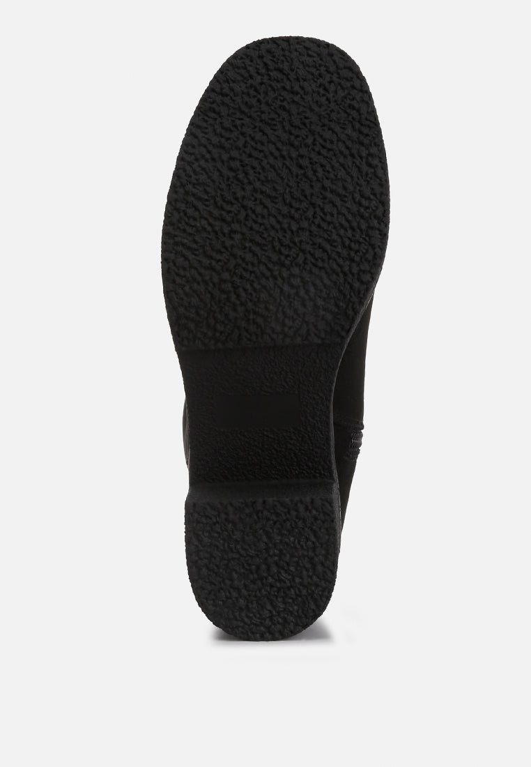 Cary Block Heel Micro Suede Boots from London Rag International