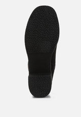 Cary Block Heel Micro Suede Boots from London Rag International