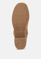 Cary Block Heel Micro Suede Boots from London Rag International