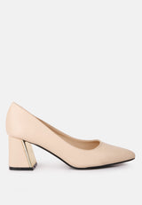 Casey Metallic Detail Block Heel Pumps from London Rag International