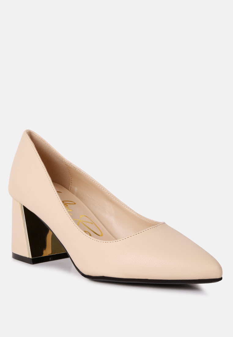 Casey Metallic Detail Block Heel Pumps from London Rag International
