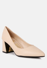Casey Metallic Detail Block Heel Pumps from London Rag International