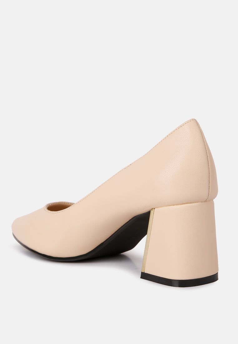 Casey Metallic Detail Block Heel Pumps from London Rag International