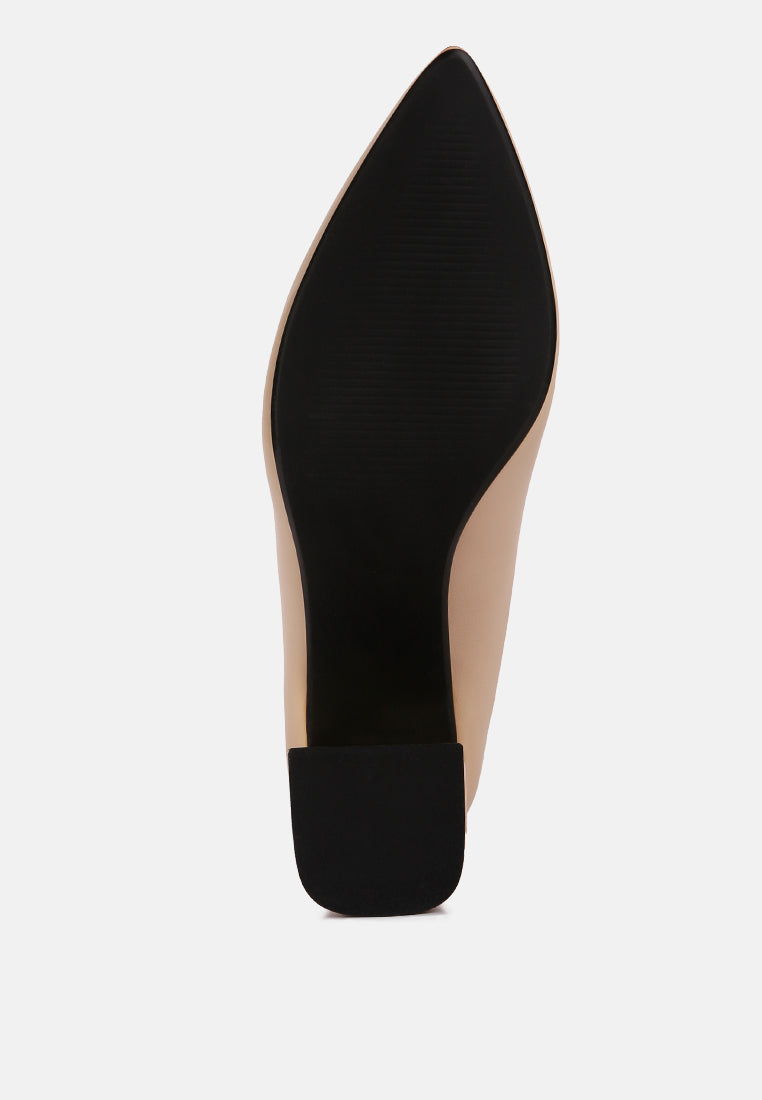 Casey Metallic Detail Block Heel Pumps from London Rag International