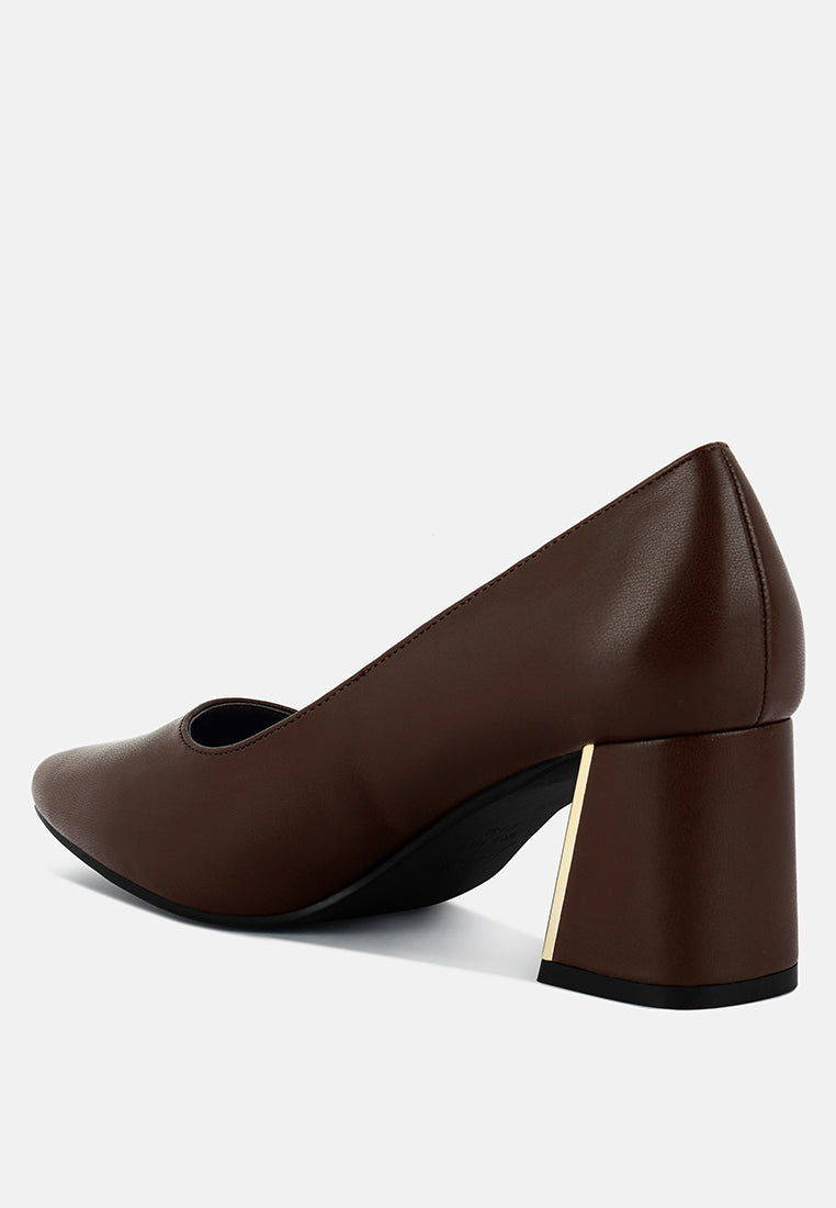 Casey Metallic Detail Block Heel Pumps from London Rag International