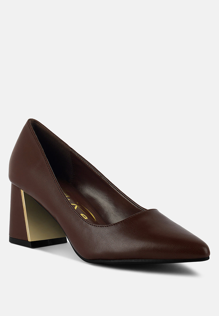 Casey Metallic Detail Block Heel Pumps from London Rag International