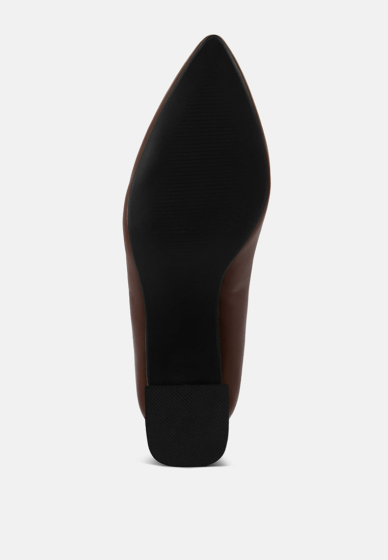 Casey Metallic Detail Block Heel Pumps from London Rag International