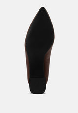 Casey Metallic Detail Block Heel Pumps from London Rag International