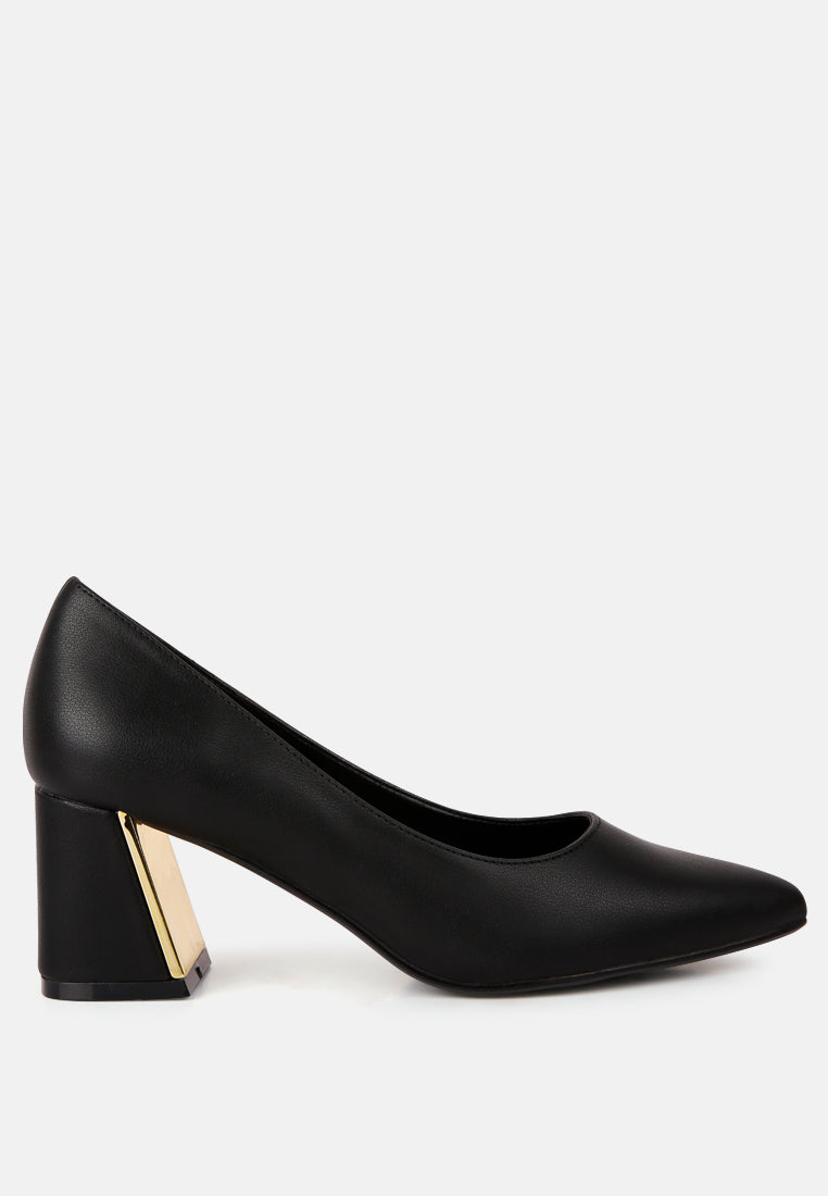 Casey Metallic Detail Block Heel Pumps from London Rag International