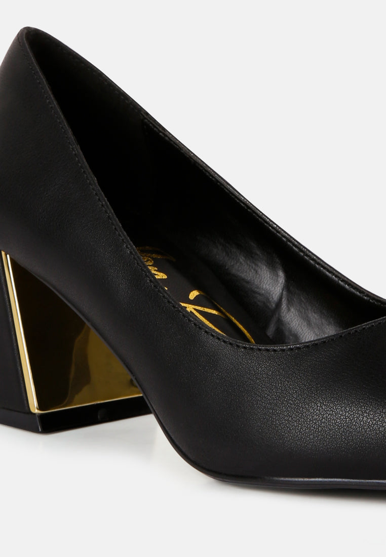 Casey Metallic Detail Block Heel Pumps from London Rag International
