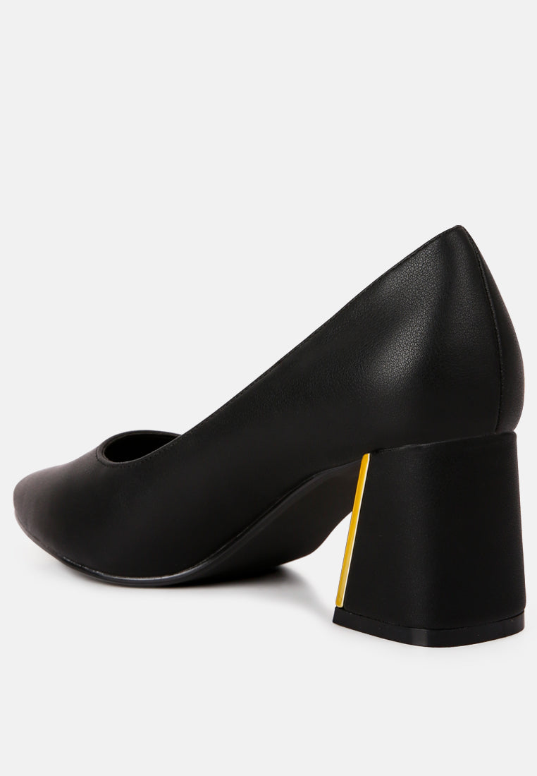 Casey Metallic Detail Block Heel Pumps from London Rag International