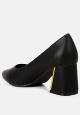Casey Metallic Detail Block Heel Pumps from London Rag International