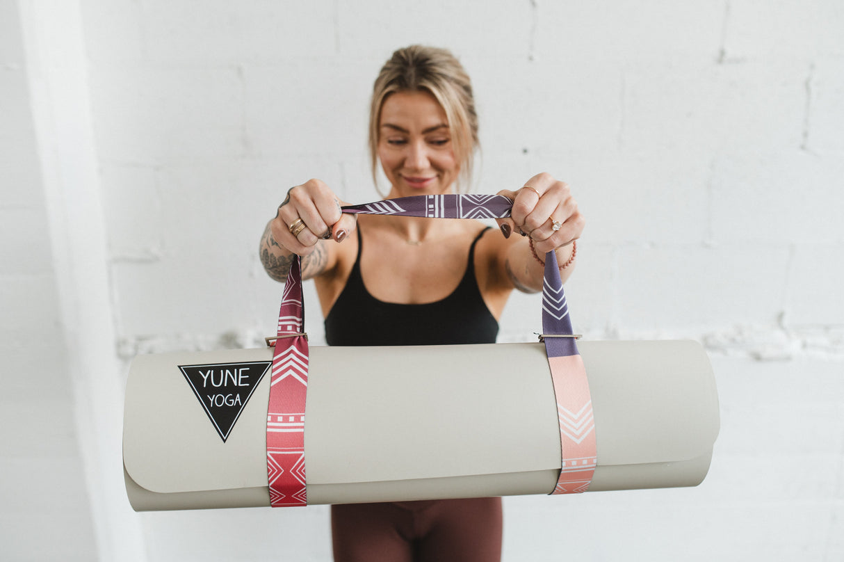 Cassady Yoga Strap – Pink Stretching Strap w/ Metal Buckles  from Yune Yoga