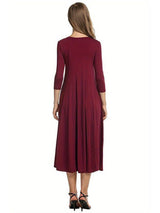 3/4 Sleeve A-line Dress from MsDressly