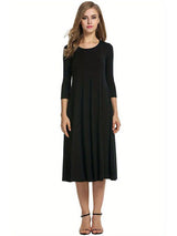 3/4 Sleeve A-line Dress from MsDressly