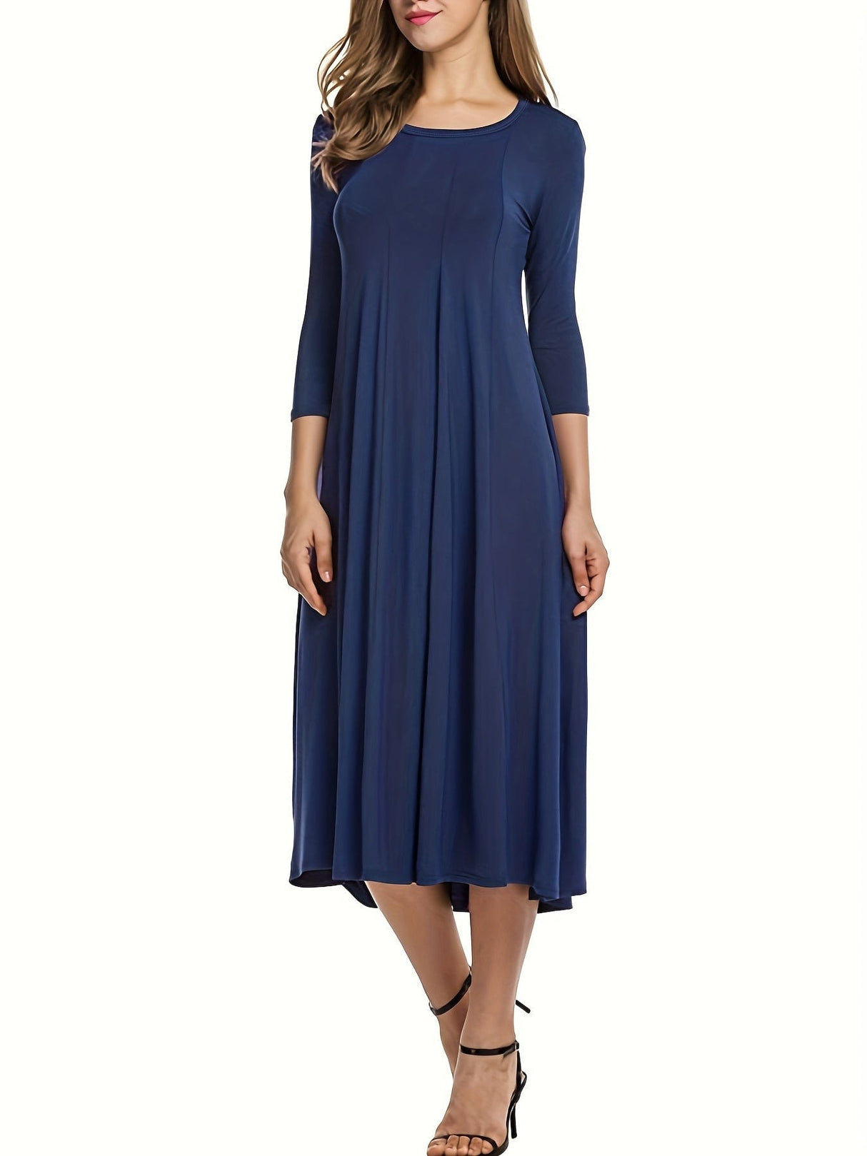 3/4 Sleeve A-line Dress from MsDressly