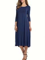 3/4 Sleeve A-line Dress from MsDressly