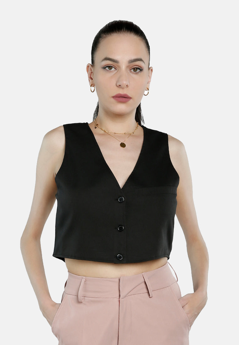 Casual Button Down Vest from London Rag International