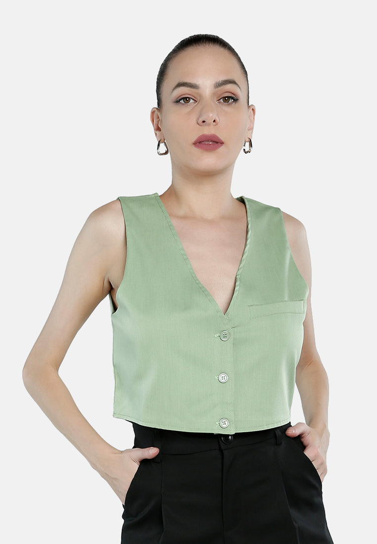 Casual Button Down Vest from London Rag International