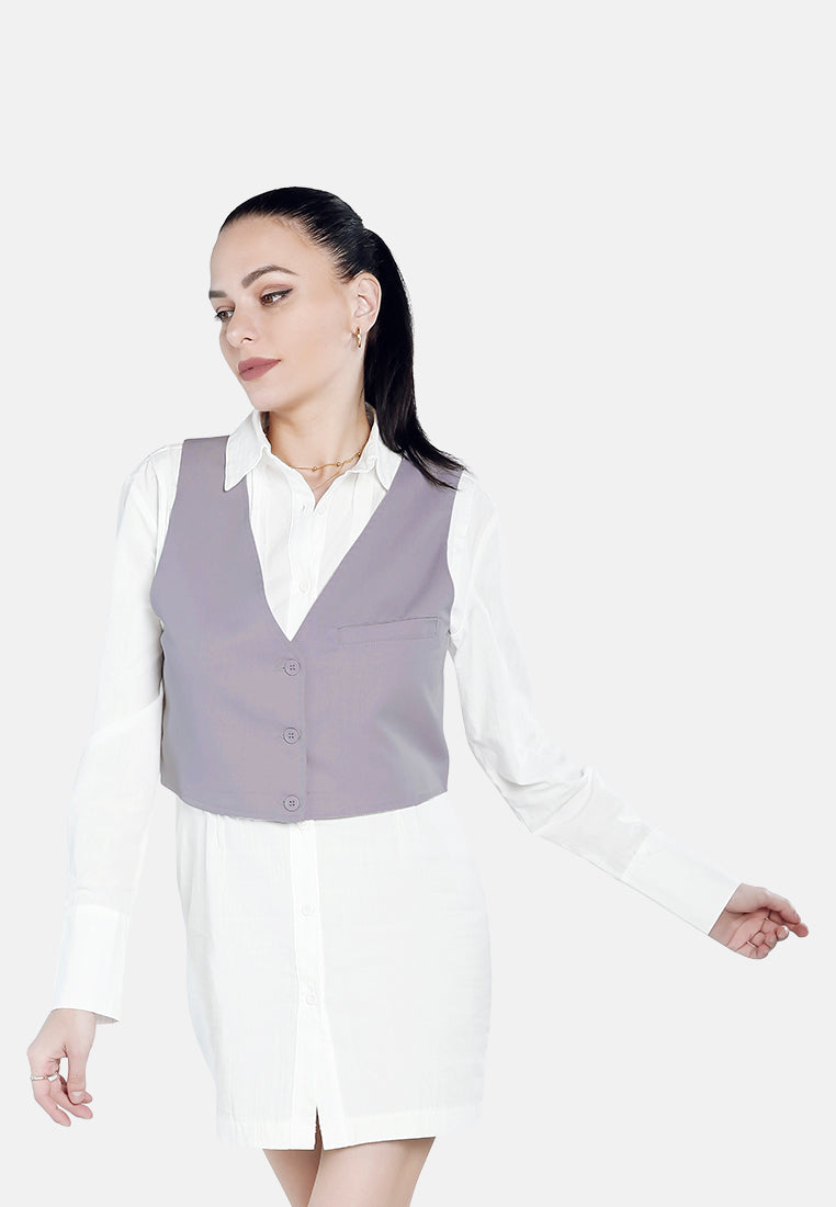 Casual Button Down Vest from London Rag International