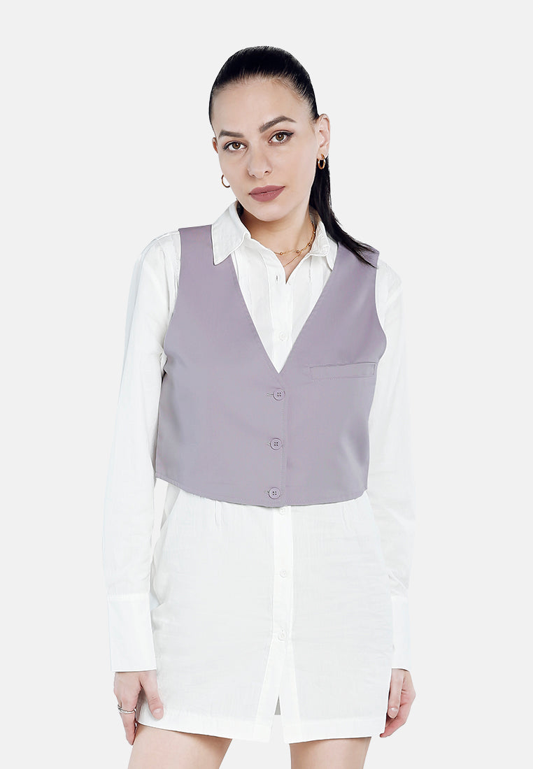 Casual Button Down Vest from London Rag International