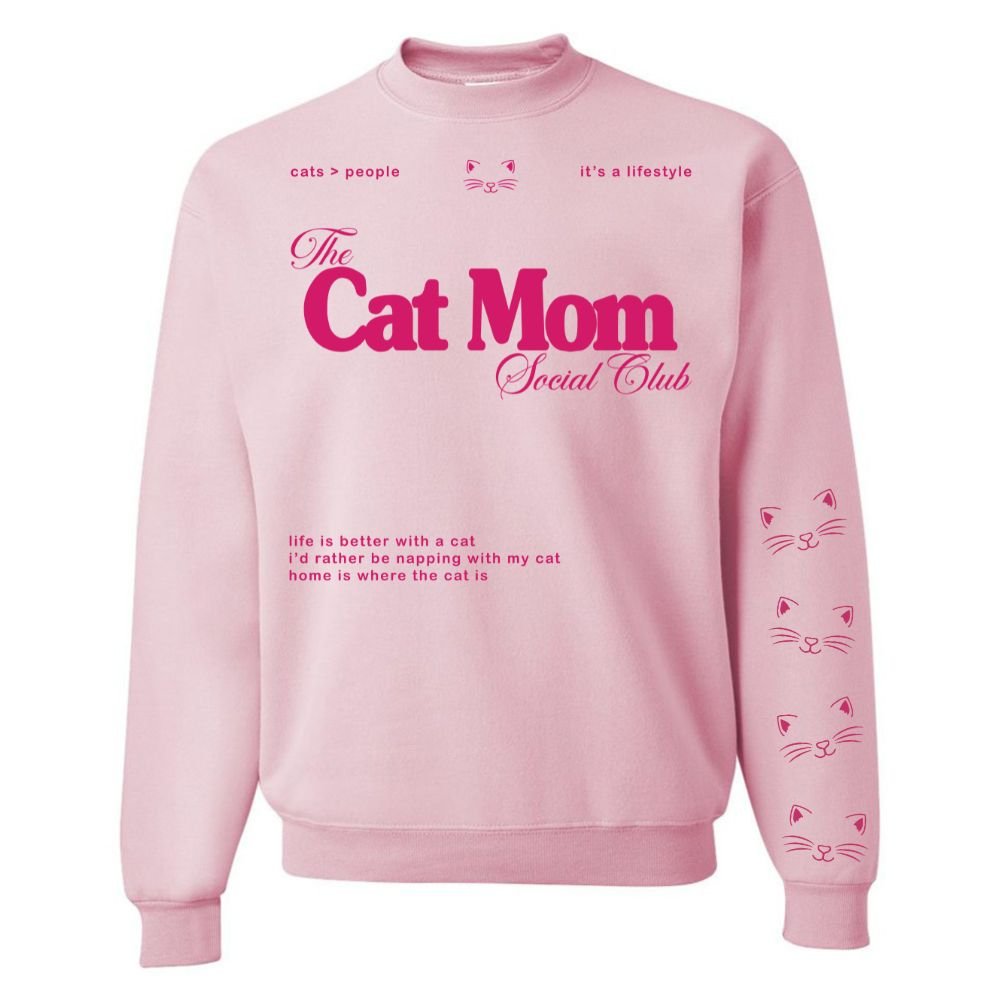 ‘Cat Mom Social Club' Crewneck Sweatshirt from United Monograms