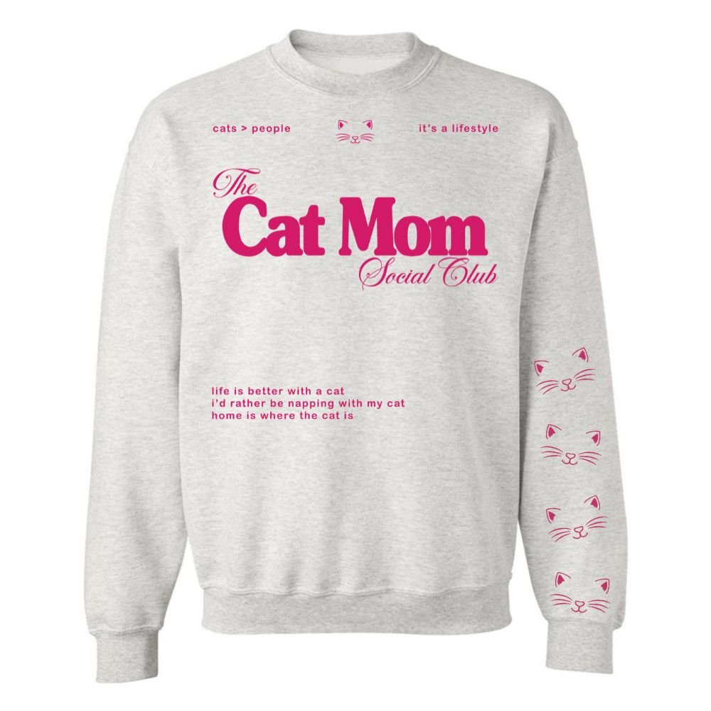 ‘Cat Mom Social Club' Crewneck Sweatshirt from United Monograms