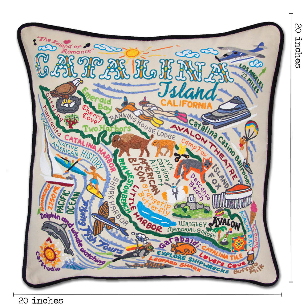 Catalina Hand-Embroidered Pillow from Quirks!
