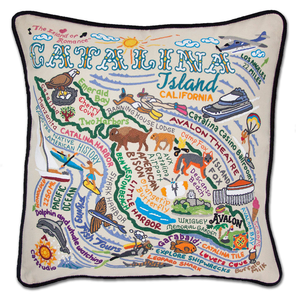 Catalina Hand-Embroidered Pillow from Quirks!