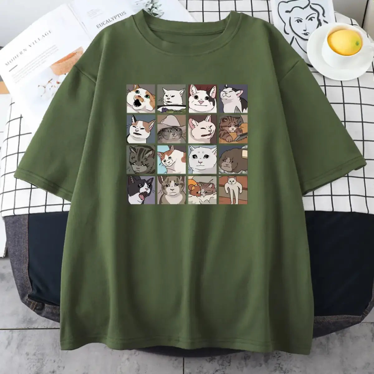 Cats Puzzle Printed T-shirt From Kawaii Stop