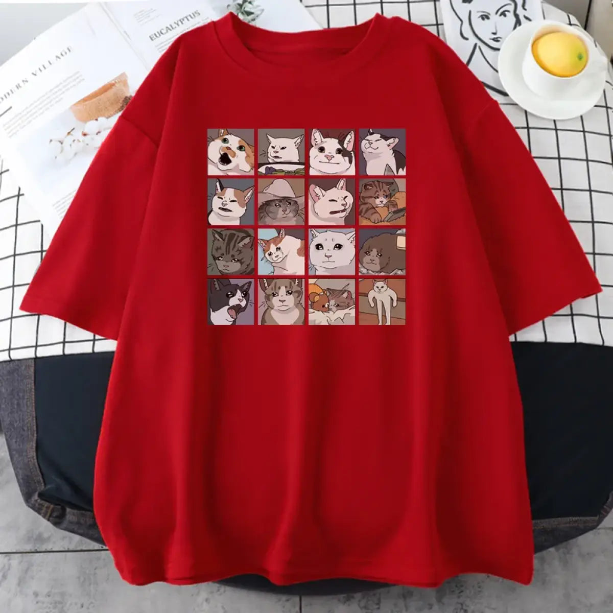 Cats Puzzle Printed T-shirt From Kawaii Stop