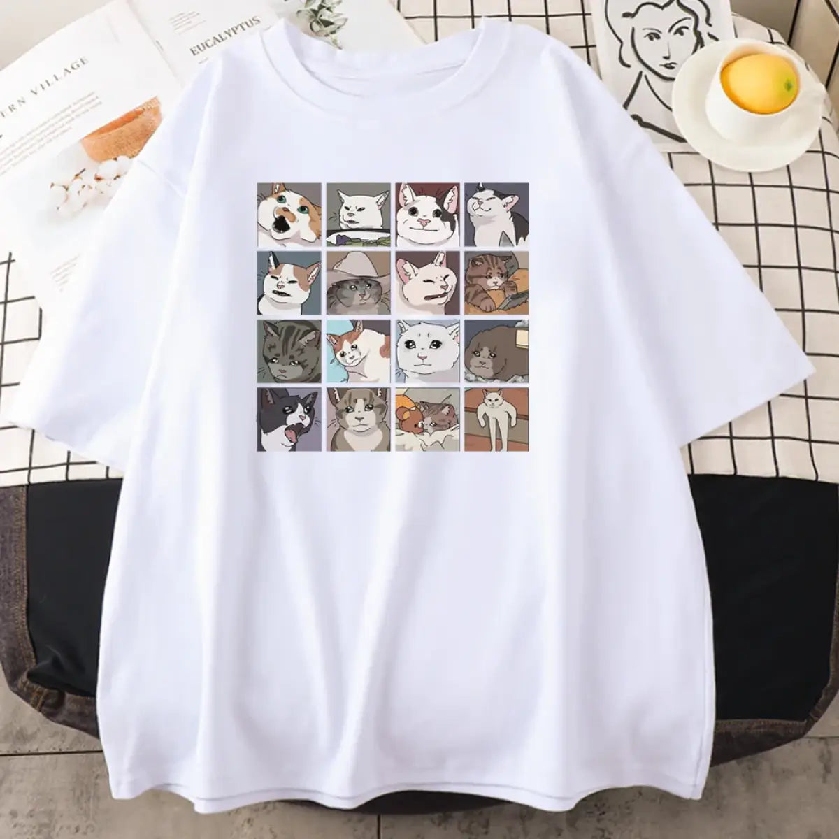 Cats Puzzle Printed T-shirt From Kawaii Stop