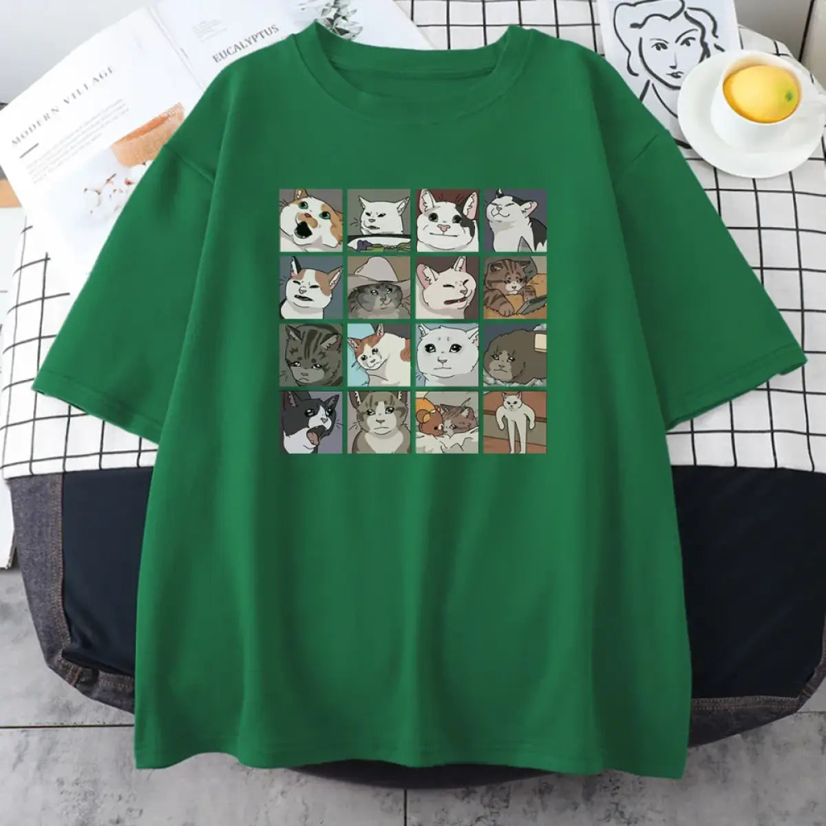 Cats Puzzle Printed T-shirt From Kawaii Stop