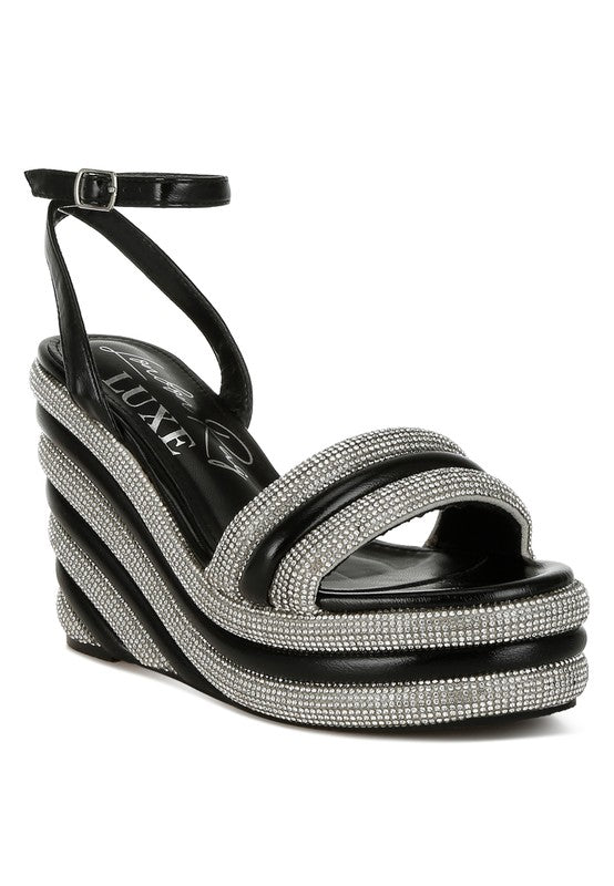 My Bliss Rhinestone Studded Wedge Sandals from My Pampered Life Seattle