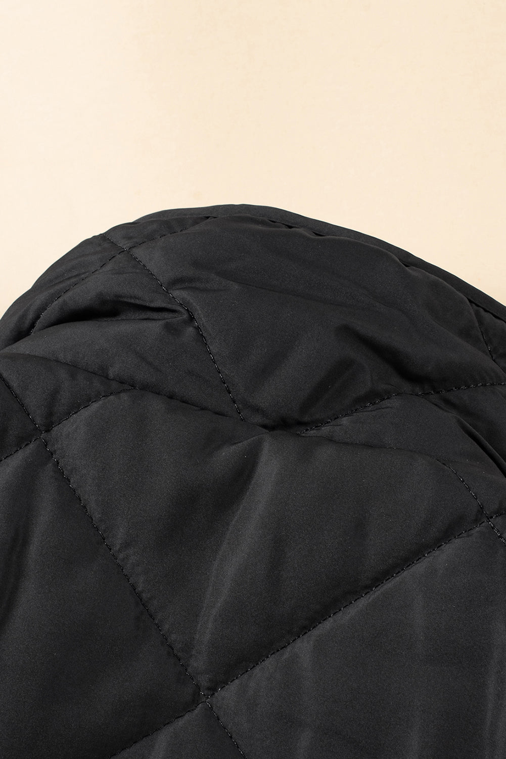Black Fleece Lined Quilted Zip up Vest Coat From MsDressly