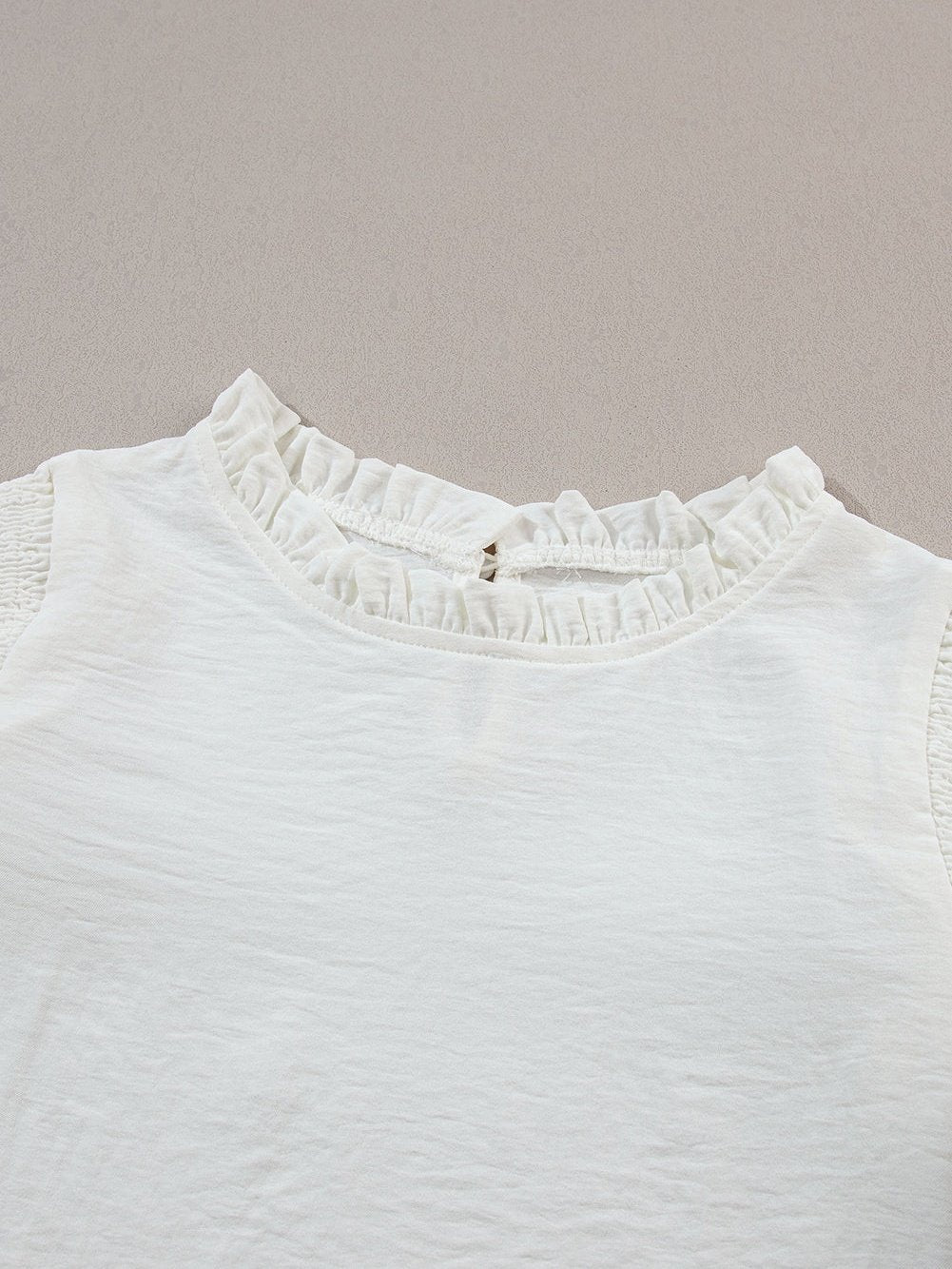 Alluring White Ruffle Blouse from MsDressly