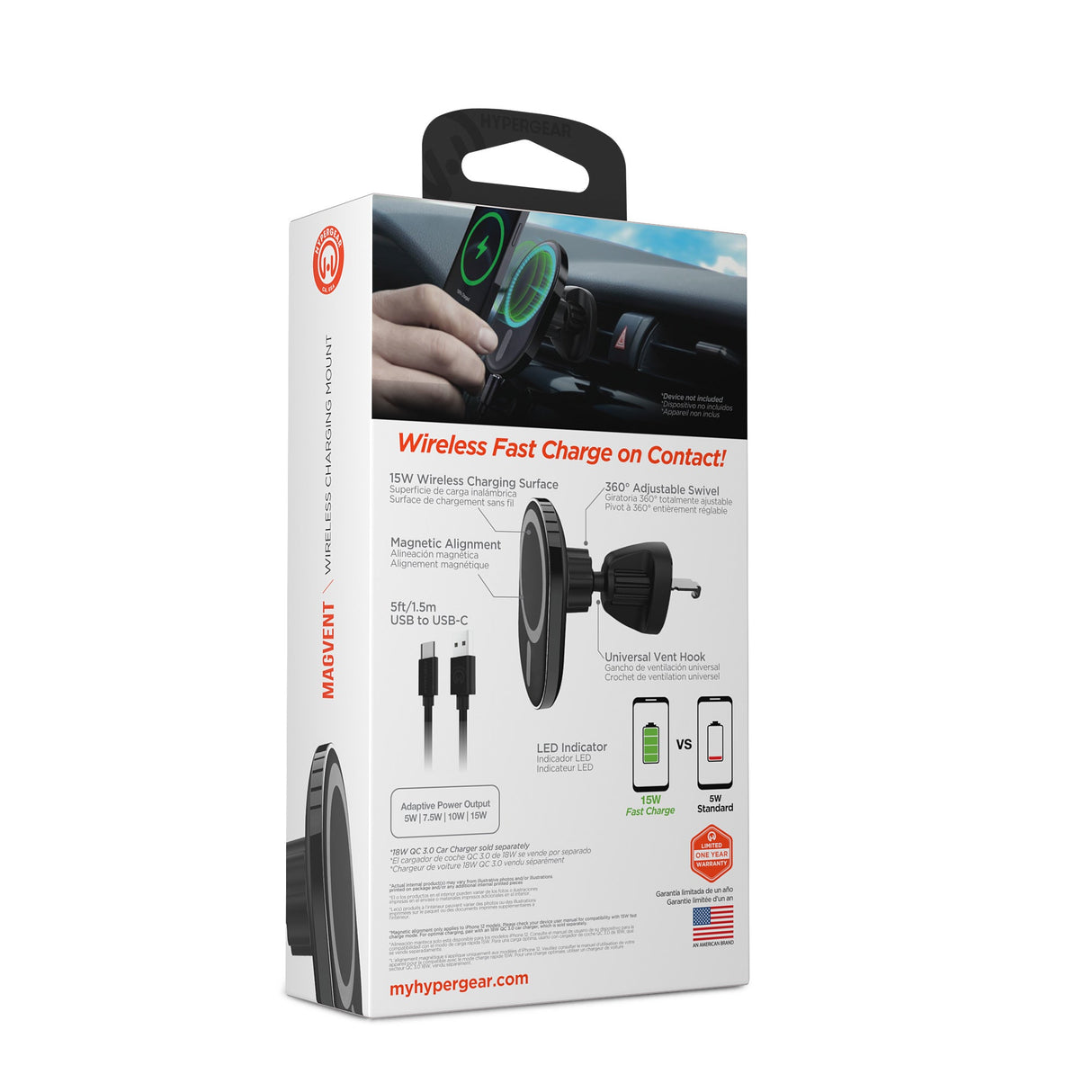 HyperGear MagVent Wireless Car Charging Mount for iPhone 13 from Jupiter Gear Home