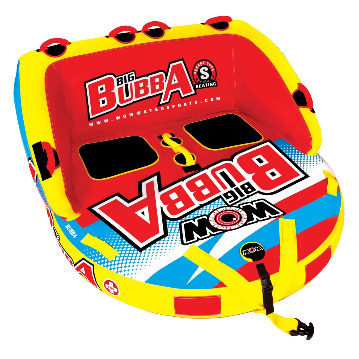 WOW Sports Big Bubba Hi Vis 2 Person Towable Water Tube For Pool and Lake