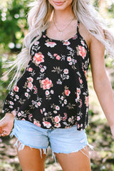 Fallon Floral Spaghetti Straps Strappy Back Tank Top From Threaded Pear